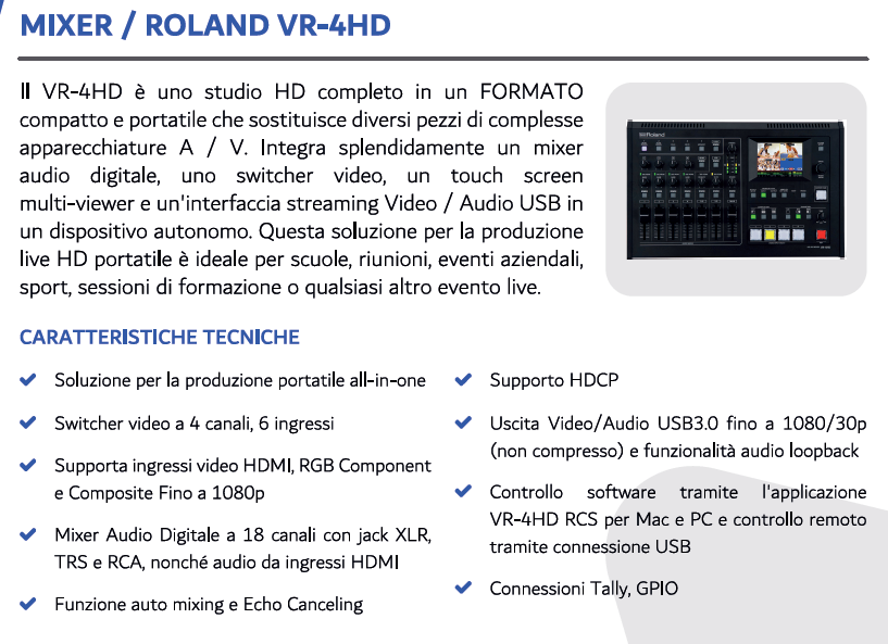 MIXER ROLAND VR-4HD